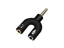 ADAPTADOR DE AUDIO P-3 MACHO X 2 J-2 FEMEA ( FONE E MICROFONE )