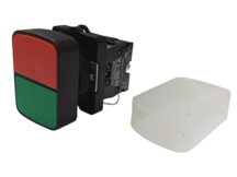 BOTAO DE COMANDO DUPLO S/ ILUM PLASTICO VM+VD