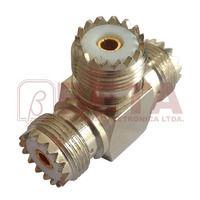 10 Connettori UHF Tripla Femmina Tipo T, DLS, Made In Taiwan, Nuovi - 2