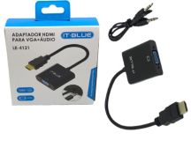 CABO CONVERSOR HDMI (M) X VGA (F) + AUDIO IT BLUE LE-4121