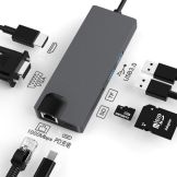 CABO CONVERSOR TIPO C X HDMI+VGA+USB 3.0+TIPO C+ REDE LOTUS LT-T801