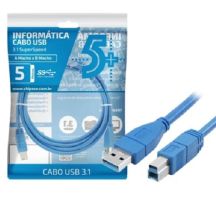 CABO USB 3.0 A-MACHO X B-MACHO C/ 5 METROS