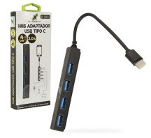 HUB ADAPTADOR USB TIPO-C X USB A 3.0 4 SAIDAS X-CELL