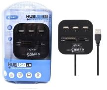 HUB USB 3 PORTAS 2.0 + LEITOR DE CARTAO KNUP HB-T58