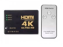 VIDEO SELETOR HDMI 3 IN X 1 OUT C/CONTROLE 4K