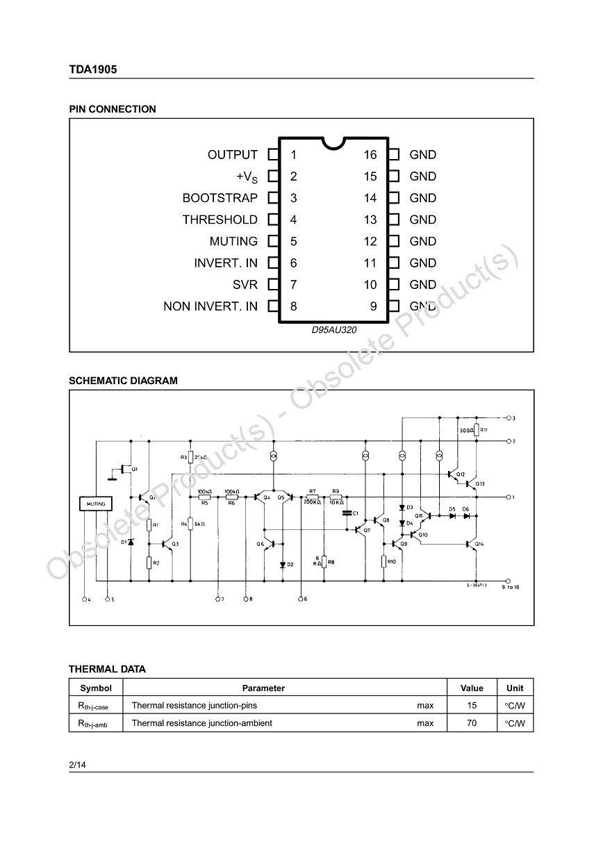 Circuito Integrato TDA1905 TDA 1905 DIP-16 Amplificatore Audio - Foto 5