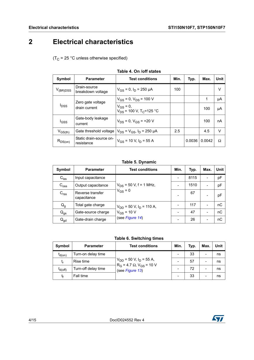 TRANSISTOR 150N10 F7 - Beta Componentes Eletrônicos